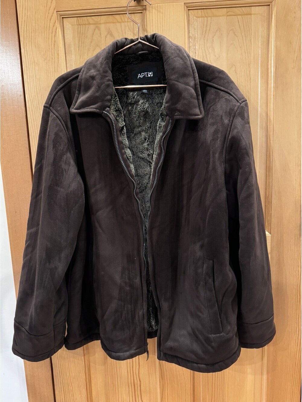 Men’s Apt 9 Faux Suede Faux Fur Lined Coat Size XL